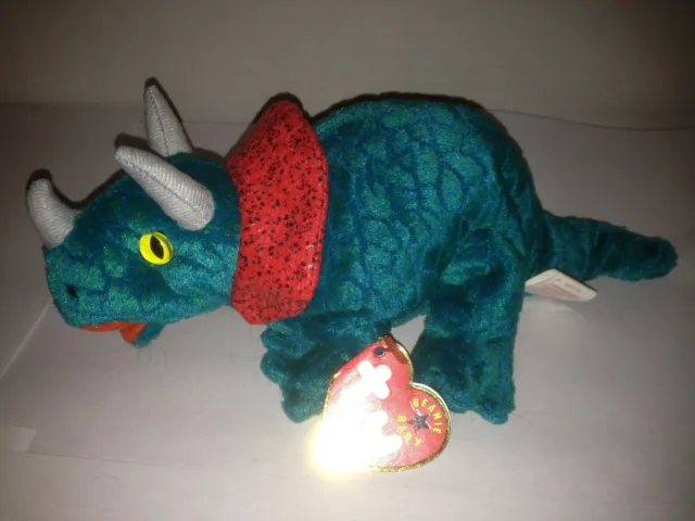 Ty Hornsly The Triceratops Beanie Baby Retired 2000 New Stuffed Animal Toy!