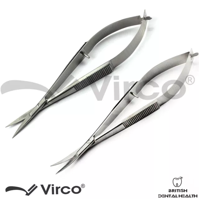 Noyes Micro Scissors Spring Action Curved Straight Microsurgical Scissors