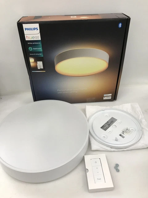 Philips Hue Amb. bianco Lampada da soffitto Devere M bianca 2400 lm incl. interruttore dimmerabile