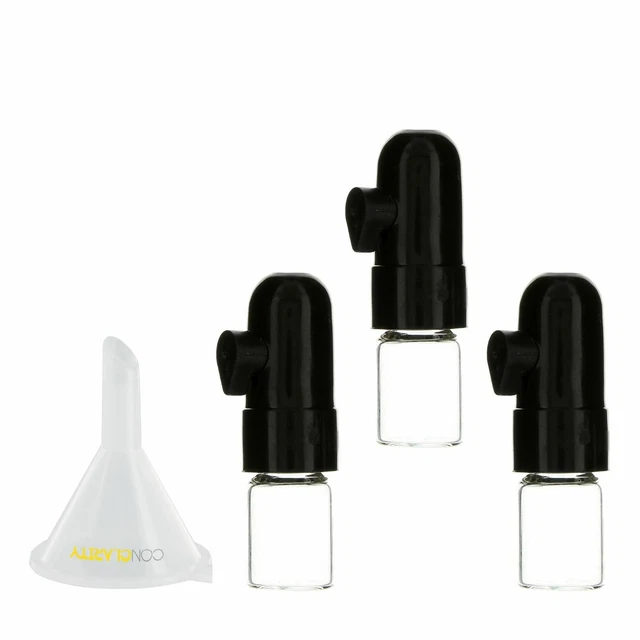 3 Pack Bundle | Premium 0.5g e-Snuff Spice Storage w Micro Funnel Bullet - Black