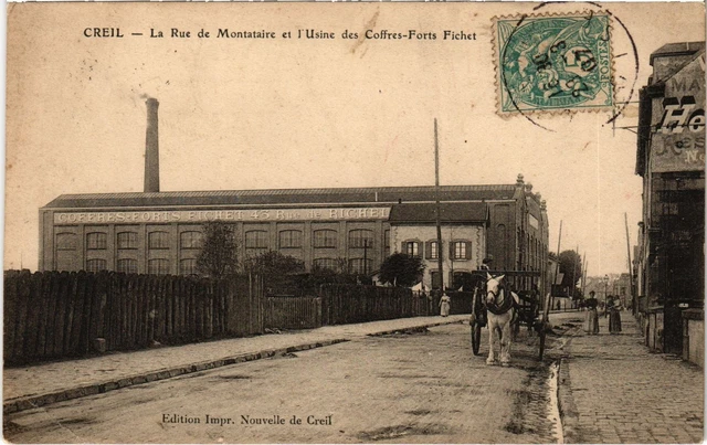 CPA Creil Rue de Montaitaire Factory des Coffres-Forts Fichet (1275592)