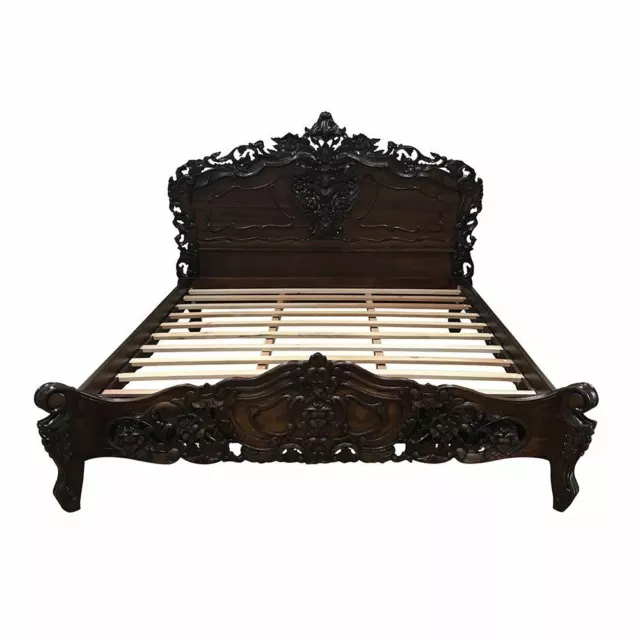 Solid Mahogany Wood French Rococo Bed Hand Crafted Antique Style/Pre-Order