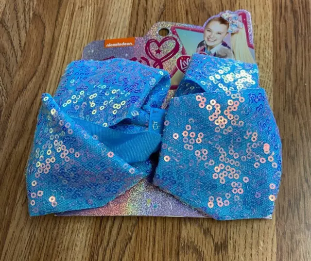 JoJo Siwa Signature Pastel Ombré Blue Pink Purple Shimmer Sequin Hair Bow NWT