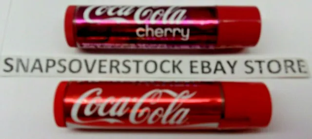 2-Pc Coca Cola & Cherry Coke Flavored Lip Balm 0.14 Oz. Each Tube, New Free Ship