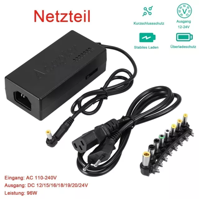 Universal Laptop Notebook Netzteil Regelbar 96W 12V-24V AC/DC Adapter 96W N E4T7