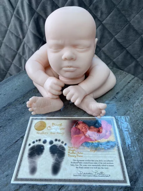 Realborn Ana Sleeping (19" Reborn Doll Kit) with COA ~ NEW