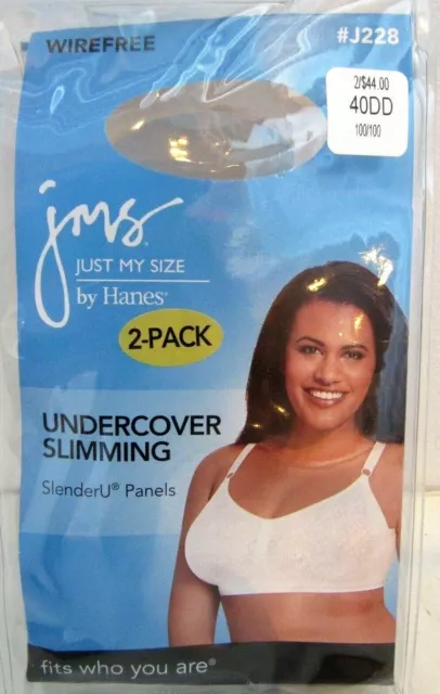 JUST MY SIZE Undercover Slimming Wirefree Bra '2 PACK' White White