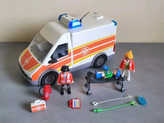 Playmobil 71037 Ambulance Avec Sirène Lumineuse Et Son – Secouristes & Blessé Inclus