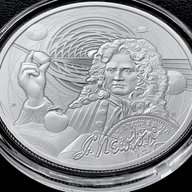 2022 Niue 1 oz Silver Icons of Inspiration Issac Newton BU 10,000 Prism