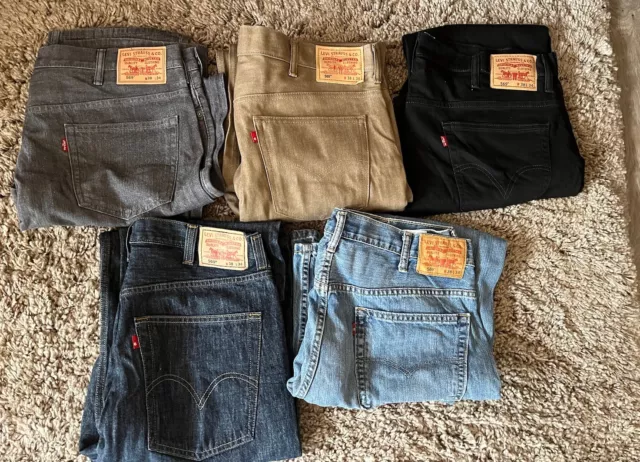 Lote de 5 pares de vaqueros nuevos Levi's Levi 569 38w 34l