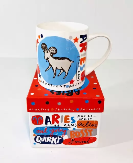 Aries The Ram Zodiac Star Sign, Debenhams Fine China Mug - New in Box