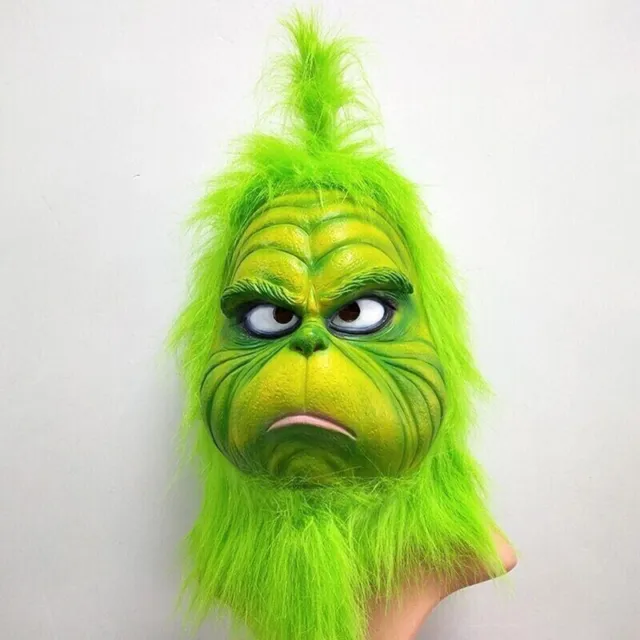 Cute The Grinch Latex Mask Headgear Halloween Party Cosplay Costume Prop