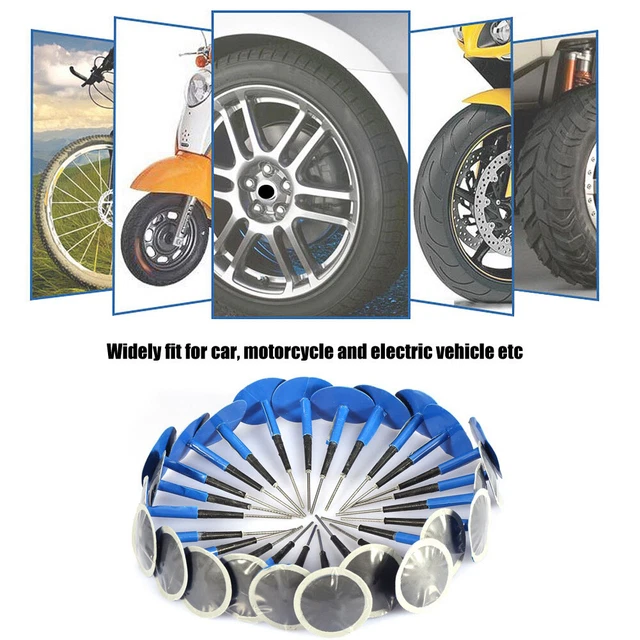 24X Car Universal Tubeless Tyre Puncture Repair Kit Wired Mushroom Plug Patch