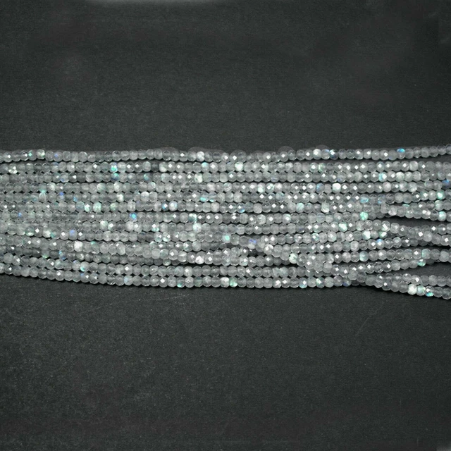 3-4MM Véritable Bleu Flash Labradorite Perles AAA Rondelle À Facettes Perle... 3