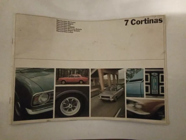 Ford Cortina Mk2 1970 UK Market Sales Brochure Lotus 1600E GT Super De Luxe