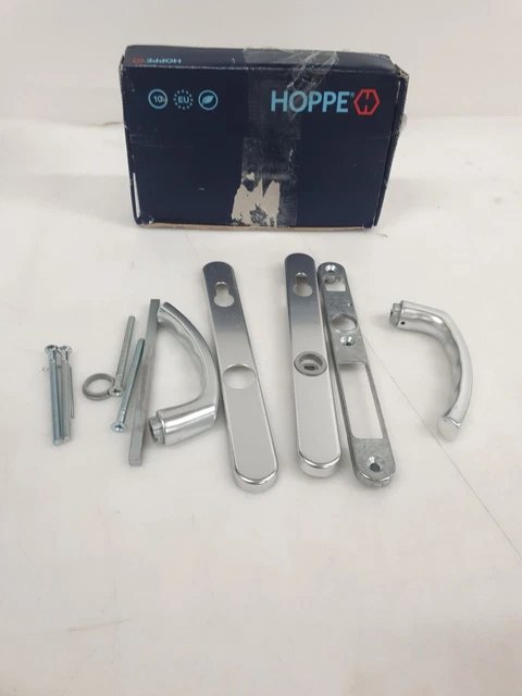 Set per druecker HOPPE SUGHERO - su targa stretta, bastone per porta 72 - 82 - argento