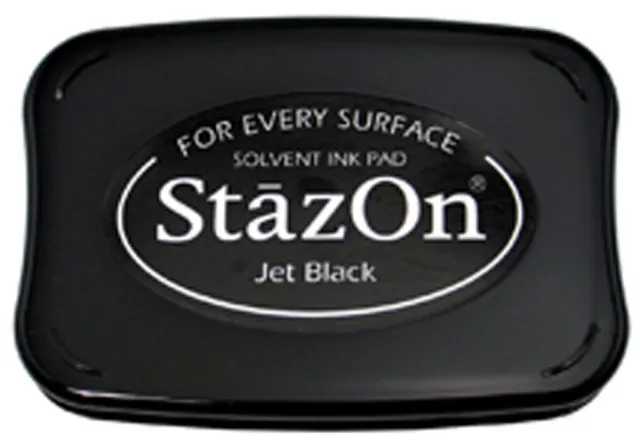 StazOn SZ 31 - Jet Black - Stempelkissen für Glas - schwarz - Tsukineko ~6x10cm