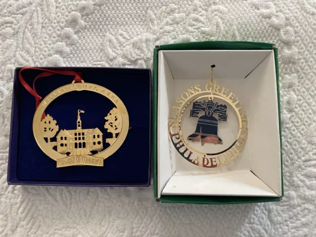 Liberty Bell &Williamsburg Christmas ornaments