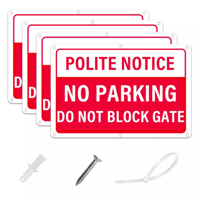 30 X 20CM Polite Notice - No Parking Do Not Block Gate Rust-Free Aluminum Signs