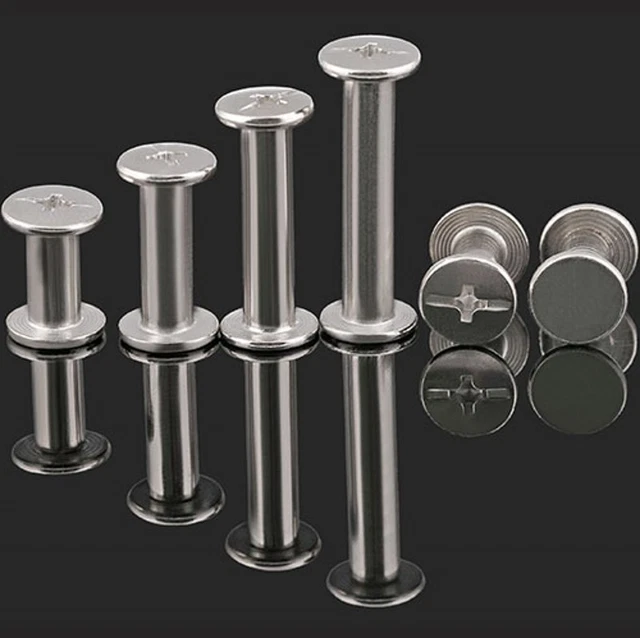 20 Pack Binding Screws Nickel Plated Binding M5 Screws Nail Rivet Studs - Foto 7