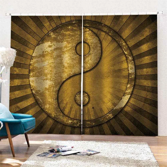 Disturbing precious eight diagrams Printing 3D Blockout Curtains Fabric Window