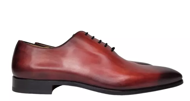 NEW- Magnanni "Cruz" Men's Whole Cut Leather Oxford, Red Cognac, 13 M, MSRP $595 2