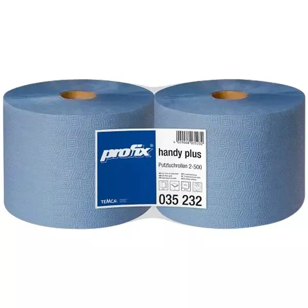 2x Putzrolle 1000 Blatt 22x36cm 2-lagig Putztuchrolle Putzpapier blau VERLEIMT