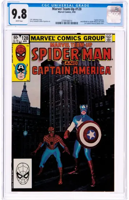 Marvel Team-Up #128 CGC 9.8 White Pages SPIDER-MAN 1983 Captain America Amazing