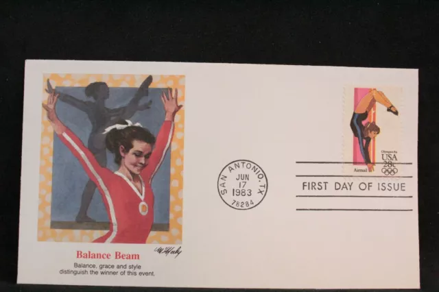 USPS FDC #C101 1983 28c 1984 Olympic Women’s Gymnastics Fleetwood ST903