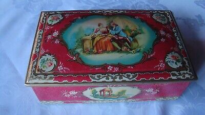 England Tin Container Victorian Candy Cookie Made in England 8.5"