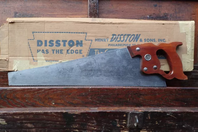 FRESHLY SHARPENED 20 inch D8 Disston Chest SAW 10 Point FINE XCUT With BOX!