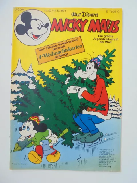 1x Comic -Micky Maus Nr. 50 - 1974 - Walt Disneys - Z. 1-2