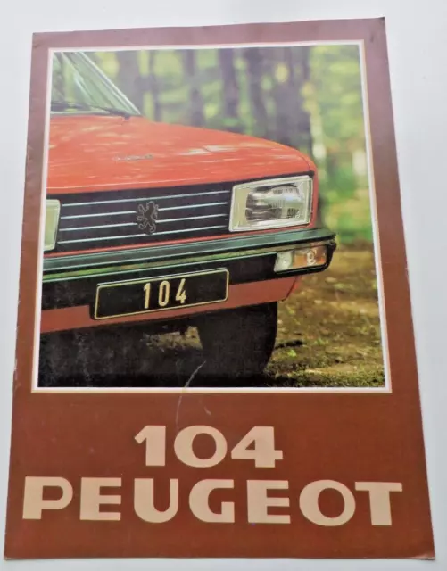 Peugeot 104  ZS Coupe UK Sales Brochure 1978 See Pics for Full Details