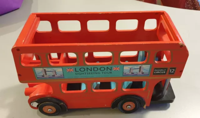 Le Toy Van Classic Red London Bus Used Wooden Wood Toy Vehicle 33 X 12 X 20Cm