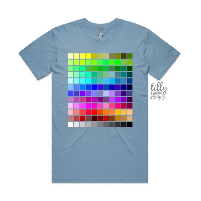 COLOUR CHART TSHIRT, Pantone TShirt, Pantone Colour Chart Print