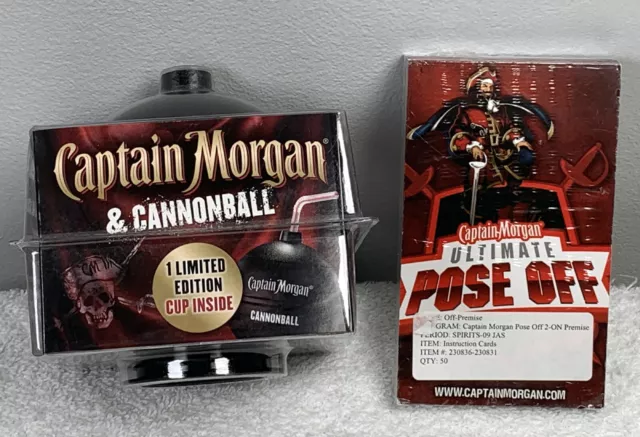 Captain Morgan Rum Cannonball Cup & 50 Pose Off Like a Pro Instruction Cards