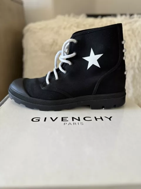 GIVENCHY Canvas Printed Combat Boots Size US12