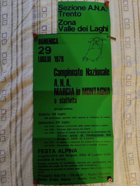 manifesto campionato marcia in montagna alpini trento valle dei laghi anno 1979