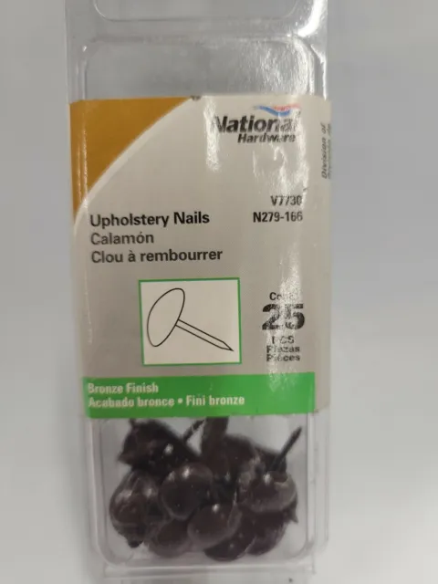 National Hardware N279-166 Round Head Upholstery Nails Bronze 25 Pack