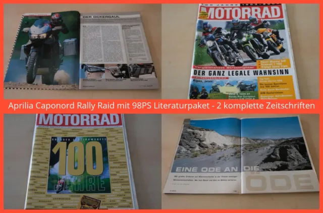 Aprilia Caponord Rally Raid mit 98PS Literaturpaket - 2 komplette Zeitschriften