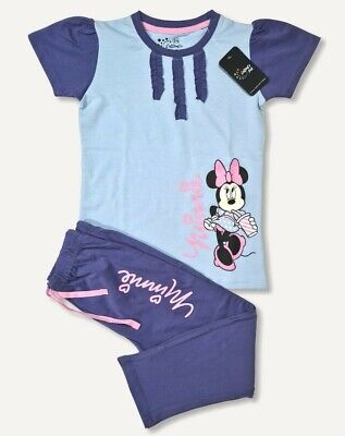 Character Printed Girls Summer Set 2pc T-shirt Tee Top and Trouser Age 2-10 Year