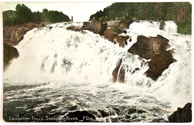 Chute Rivière CHICOUTIMI Saguenay Quebec Canada 1910 Valentine & Sons Postcard