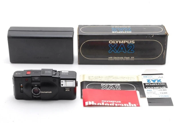[NEAR MINT W/BOX] Olympus XA2 Point & Shoot Film Camera + A11 Flash From JAPAN