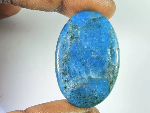 Pietra preziosa sfusa cabochon di cristallo ovale di apatite blu neon...