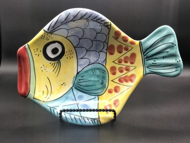 Desuir - Vietri - Made In Italy - Kissing  Fish Dish / Bowl / Wall Hanging