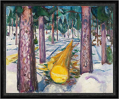 The Yellow Log Edvard Munch Baumstamm Wald Bäume Fällen Schnee  Faks_B 01520