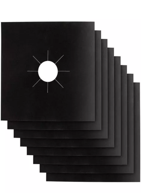 Cubiertas de quemador de estufa - Protectores de estufa de gas negros 0,2 mm doble grosor, reutilizables