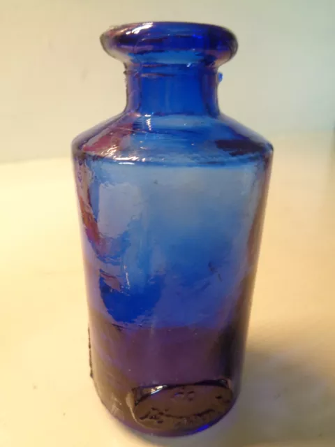 Antique Cobalt Blue Master Ink Bottle w/Pouring Spout & Label  NO RESERVE