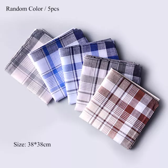 5Pcs Cuadrado Cuadros Rayas Pañuelos Pañuelo Bolsillo Hombre Traje Acces <