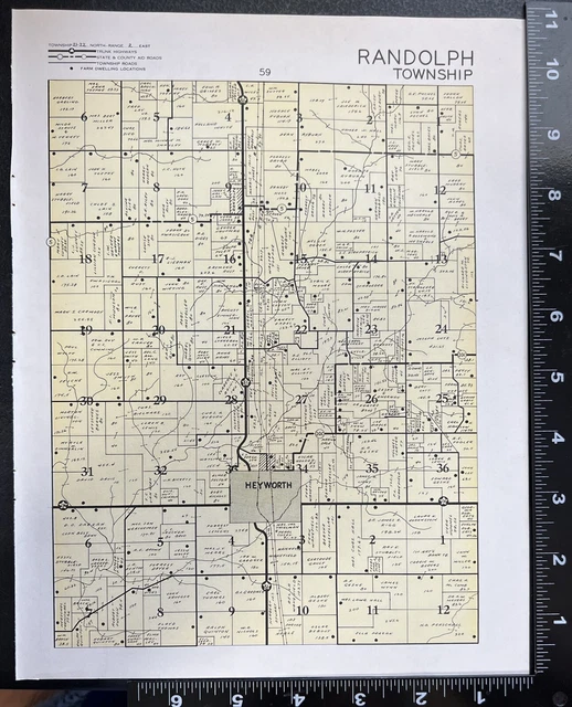 Plat Map IL 1957 Randolph Township Advertisement McLean County